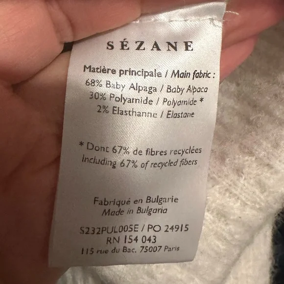 Cream Sezane sweater -pretty details aroundd collar, sleeves and bottom. - Picture 11 of 14